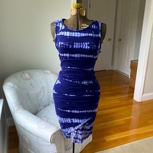 Gypsy 05 Ruched Tie Dye Midi Dress